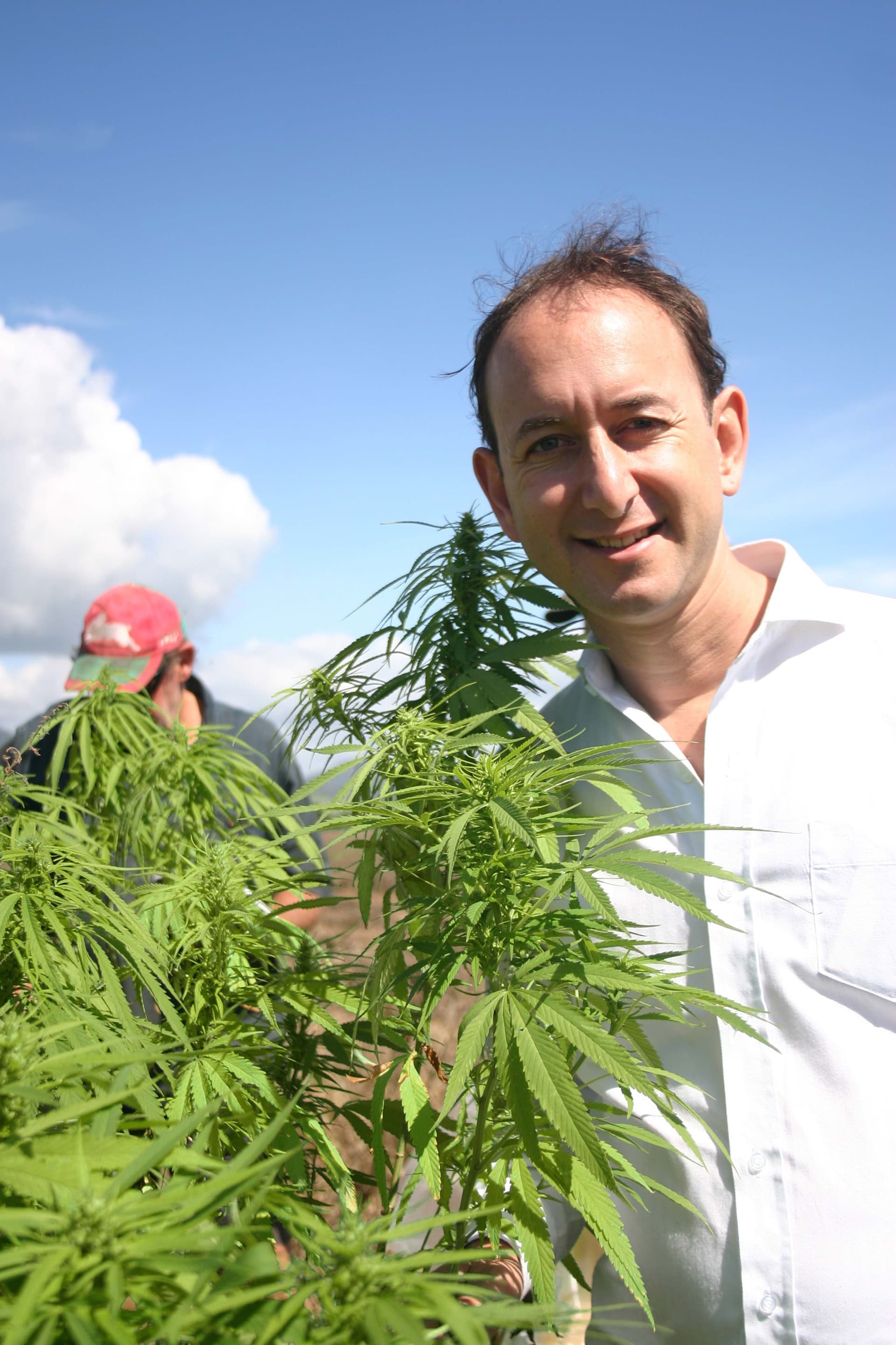 Paul Benhaim in hemp field
